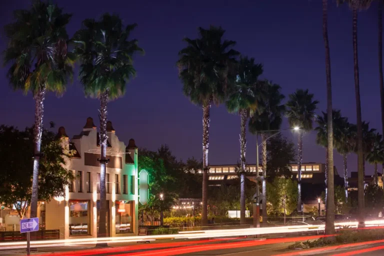 Customers standing in line for coffee in Anaheim, engaging with local businesses online.