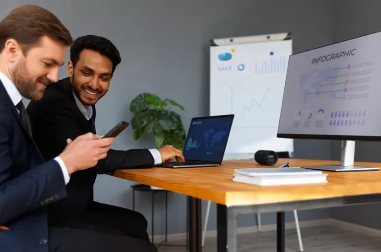 Financial consultant analyzing data for accounting firm website SEO growth