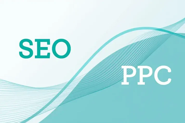 SEO and PPC analytics dashboard showing traffic, leads, and advertising performance