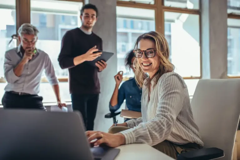 Business professional reviewing digital marketing proposal checklist before signing contract